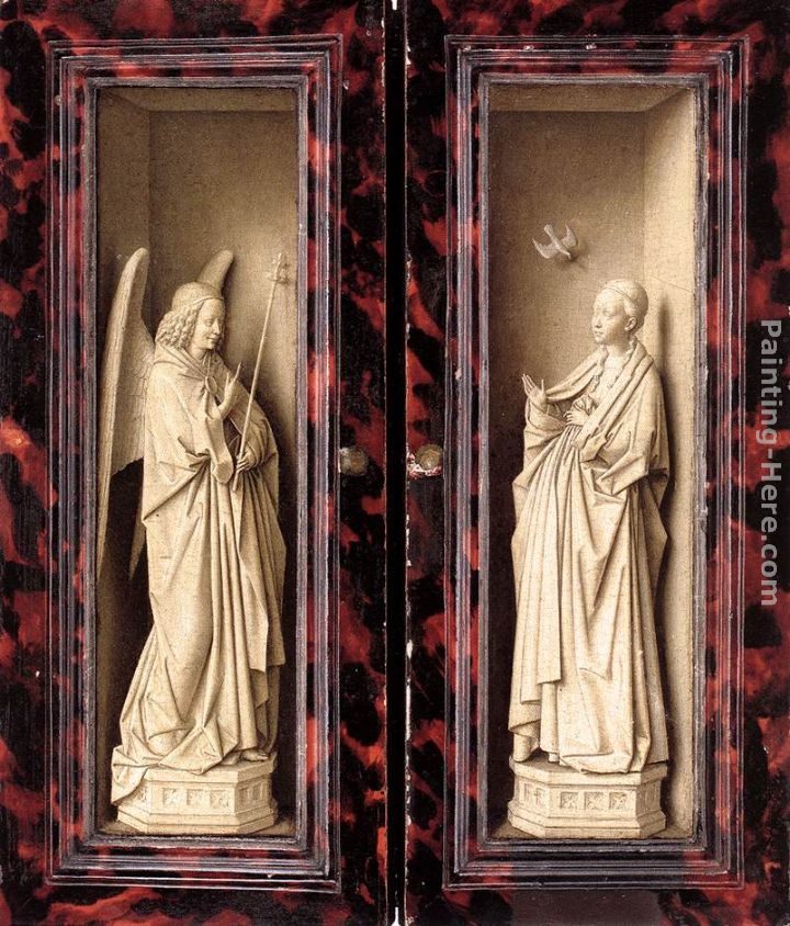 Jan van Eyck Small Triptych [detail outer panels] Painting | Best ...